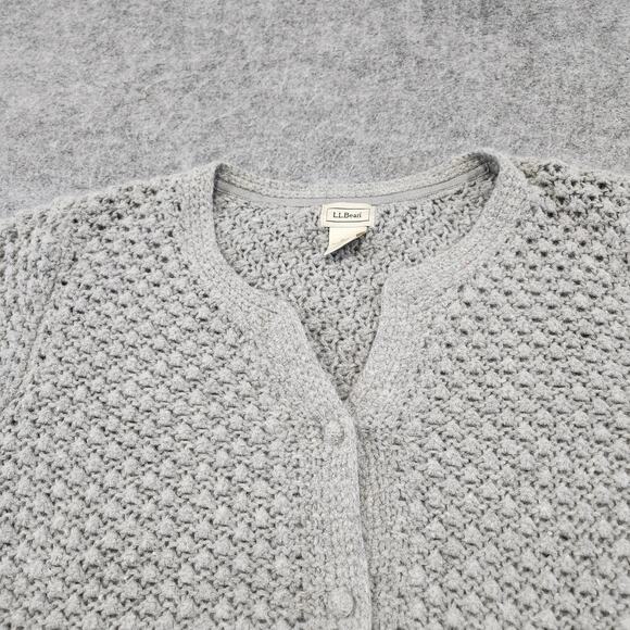 LL Bean Womens XL Wool Nylon Angora Rabbit Hair Knit Cardigan Button Up Sweater - Picture 6 of 12